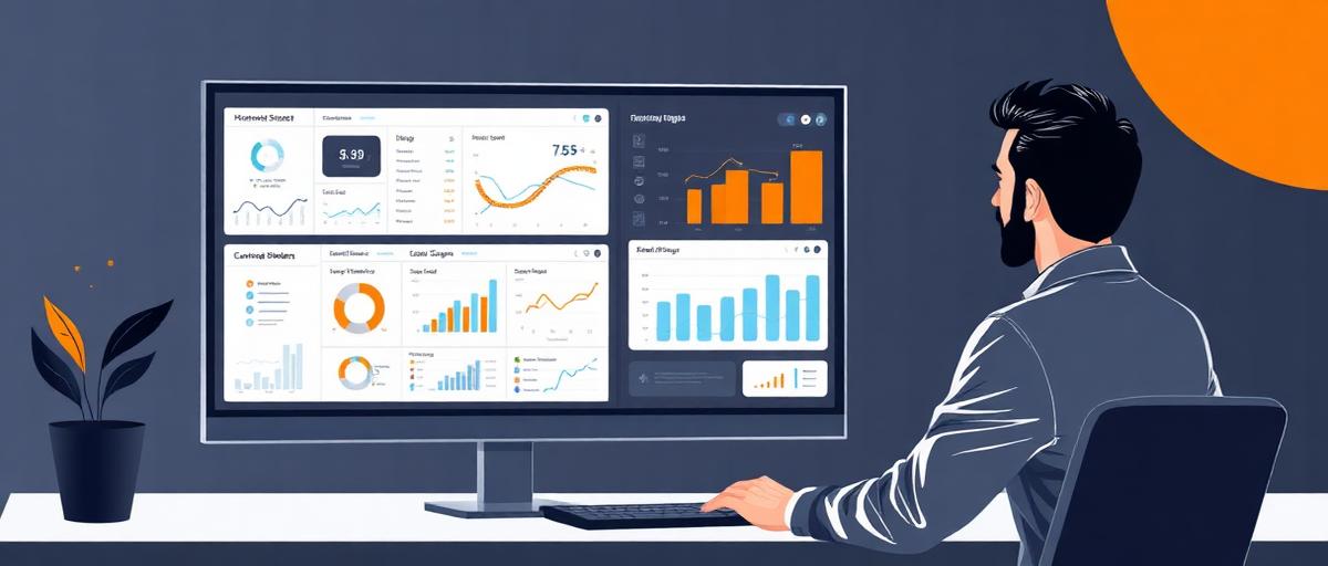 Gestor comercial analisando métricas de conversão e pipeline em dashboard