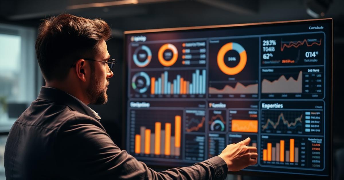 Gestor analisando painel de indicadores comerciais essenciais para B2B